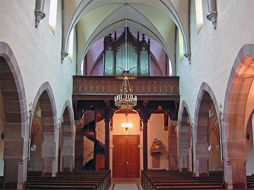 Gerstheim, l'orgue Verschneider disparu.Photo de Fabien Baumann, 24/07/2010.