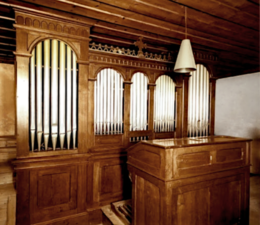 Essai de restitution de l'orgue Spamann,
sur la base du cliché de l'inventaire J. Erfurth.