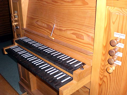 Console de l'orgue du Kleebach