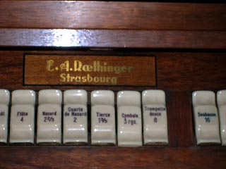 Dominos de l'orgue Roethinger de l'I.U.F.M.
de Neudorf.
