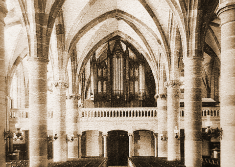 L'orgue Koulen de Westhoffen. Photo probablement du début du 20ème (avant 1912),
fournie par Victor Weller.